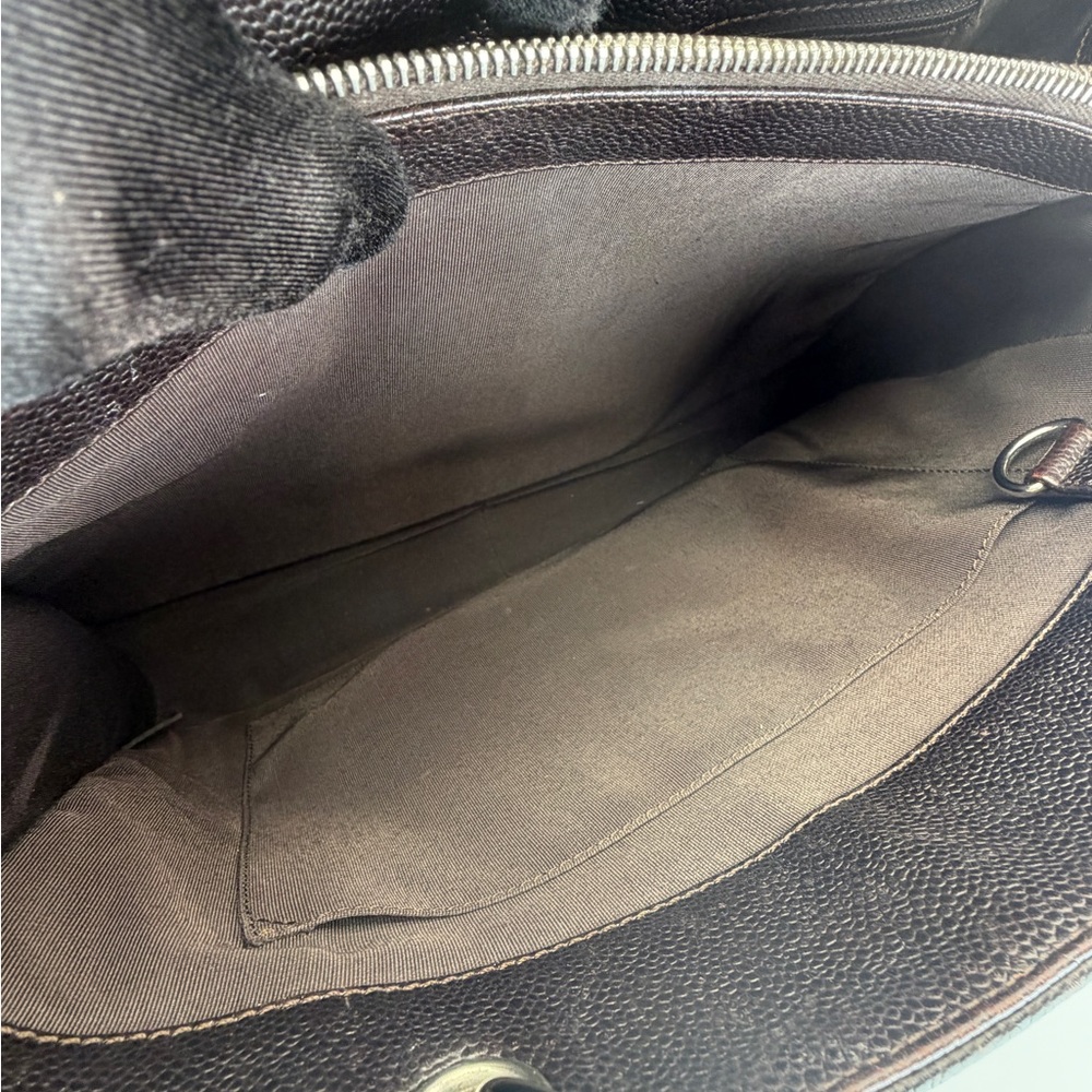 Chanel Caviar Grand Shopper Tote GST Brown Silver - Picture 13 of 14